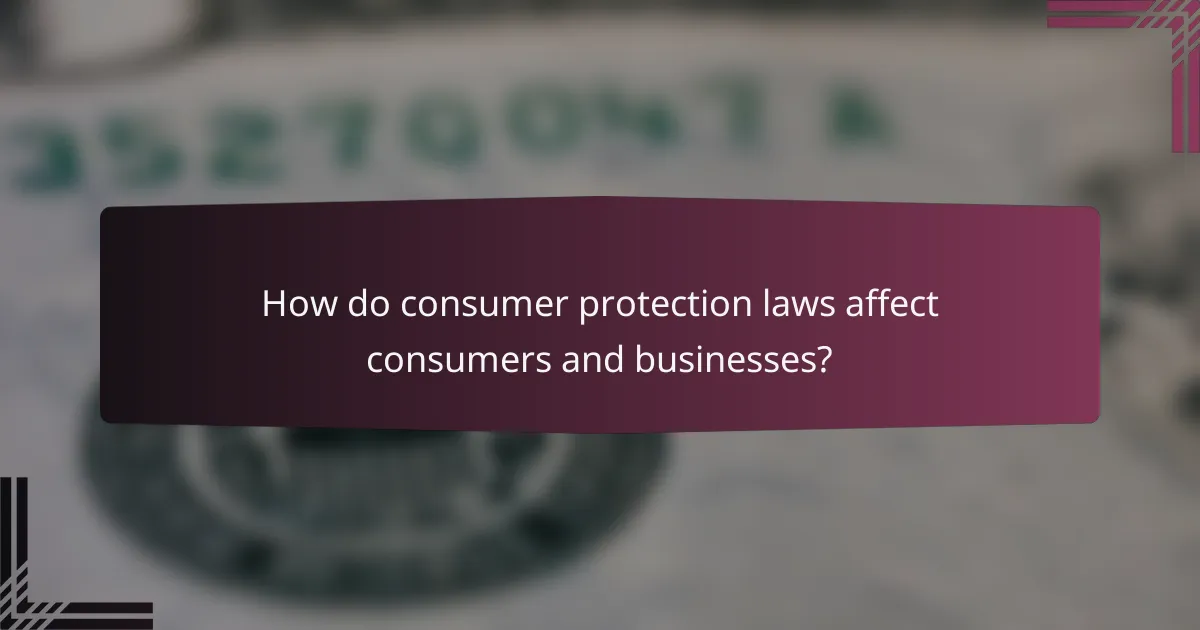 How do consumer protection laws affect consumers and businesses?