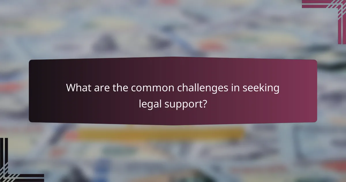 What are the common challenges in seeking legal support?