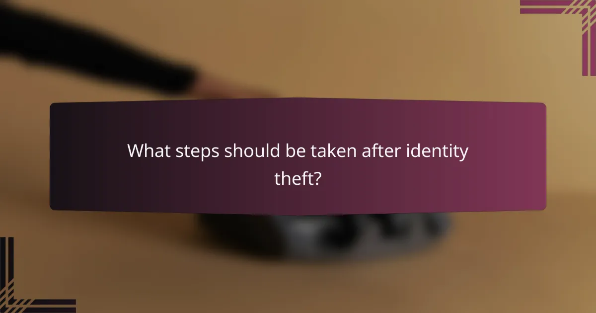 What steps should be taken after identity theft?