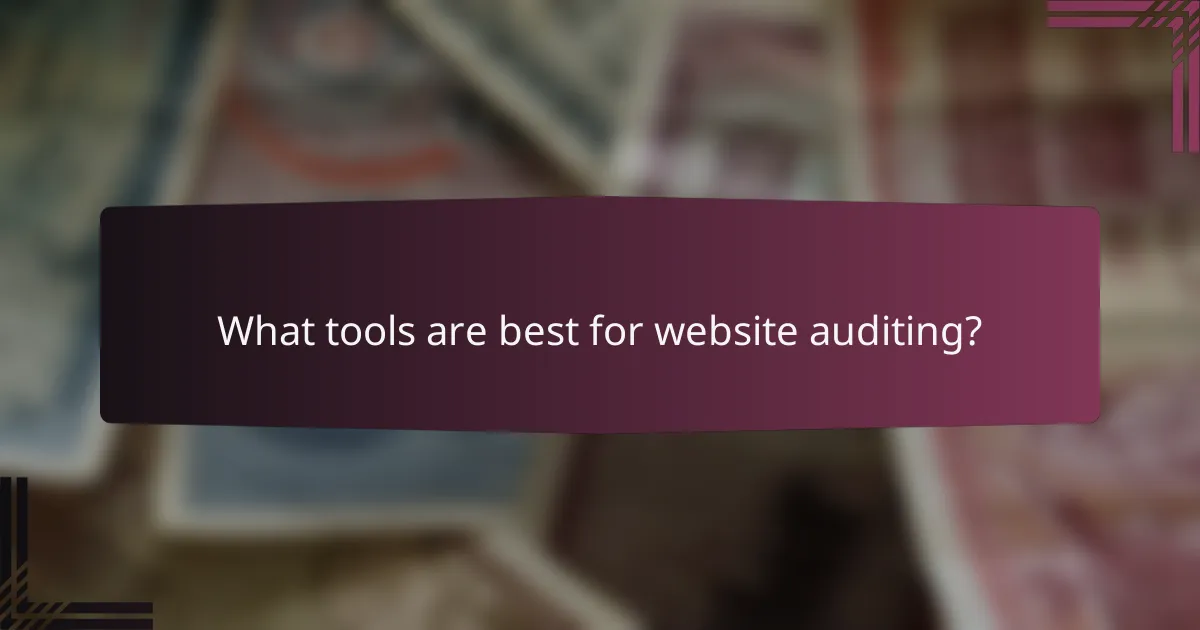 What tools are best for website auditing?
